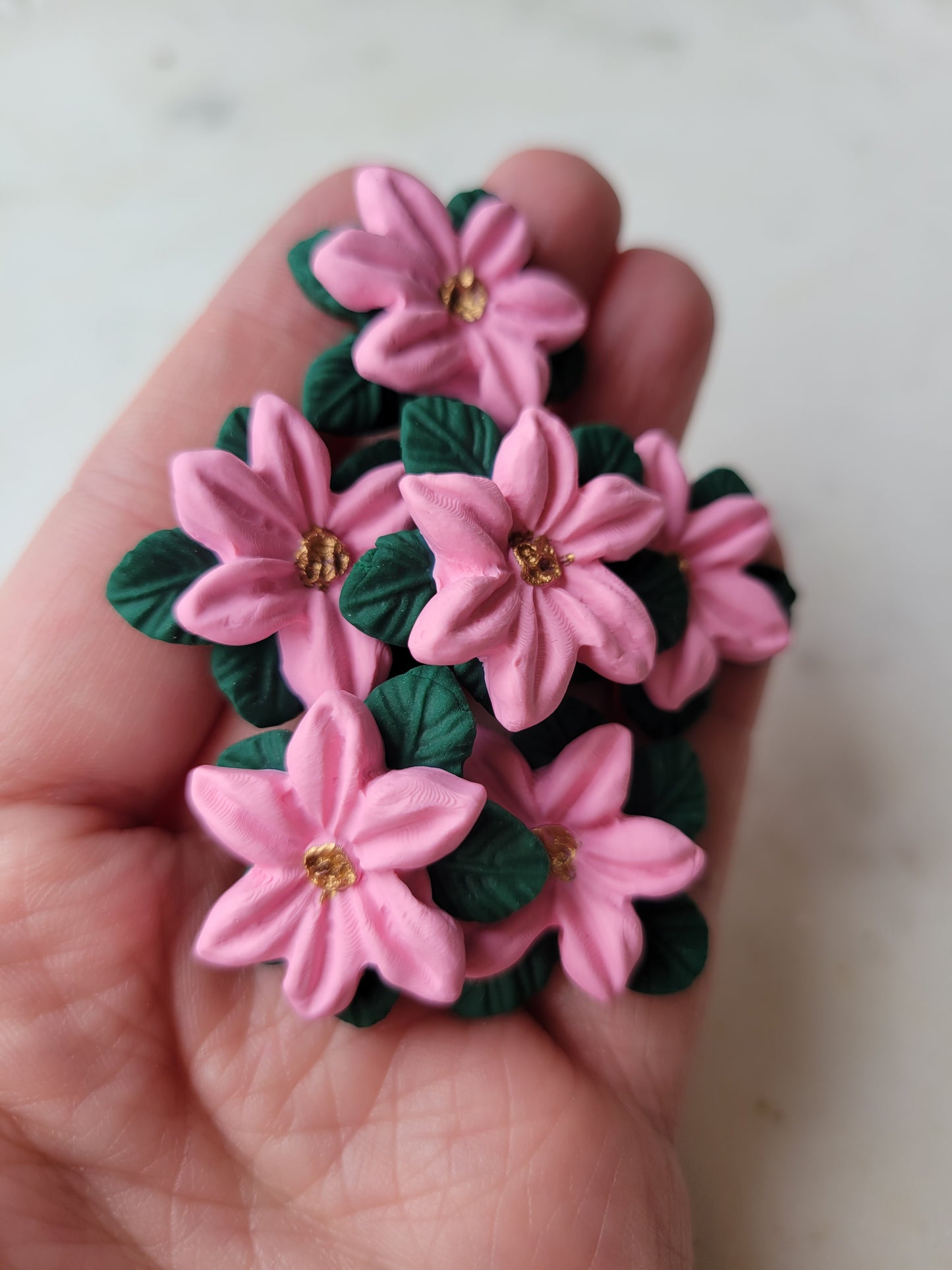 Pink Poinsettia Statement Studs