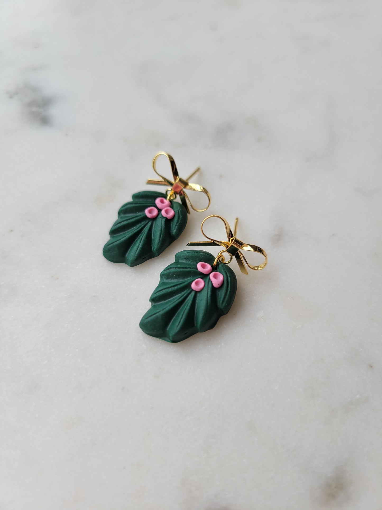 Pink Poinsettia Statement Studs