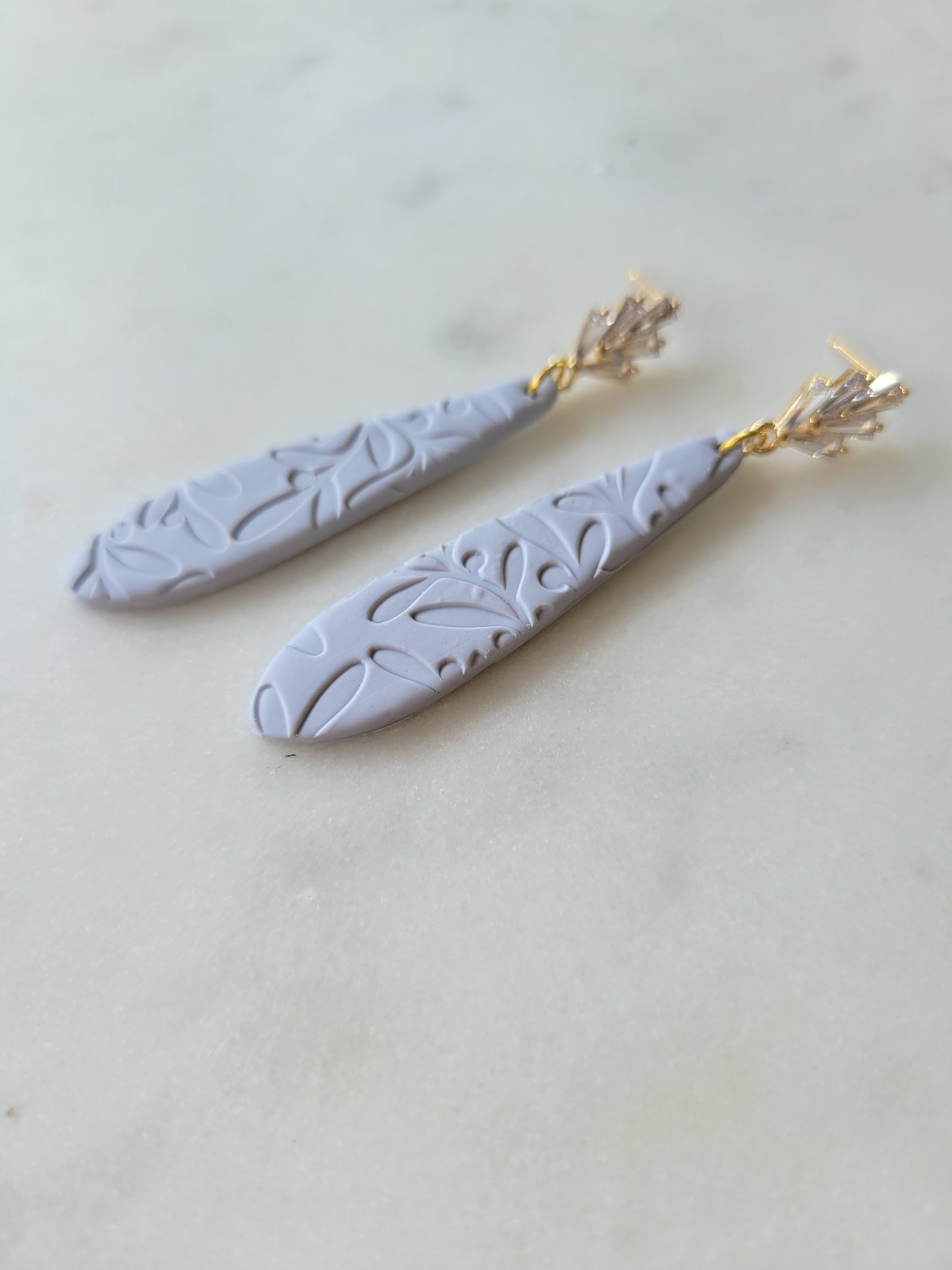 Freya in Lace Clay Earrings : Multiple Colors Available