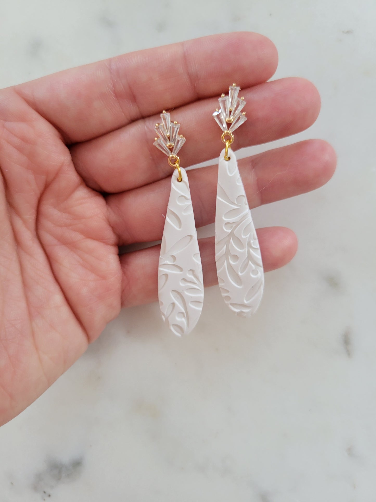 Freya in Lace Clay Earrings : Multiple Colors Available