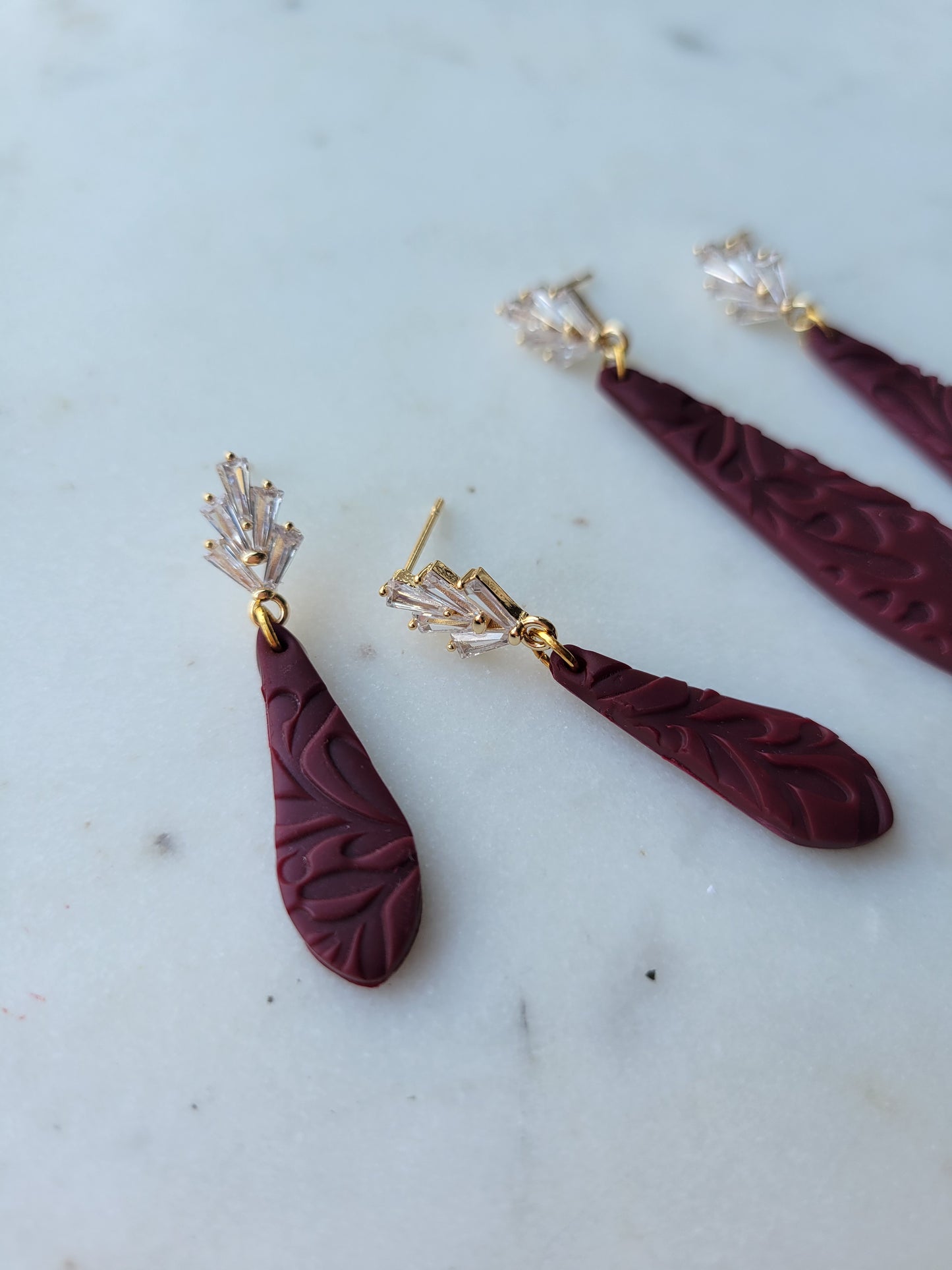 Freya in Lace Clay Earrings : Multiple Colors Available