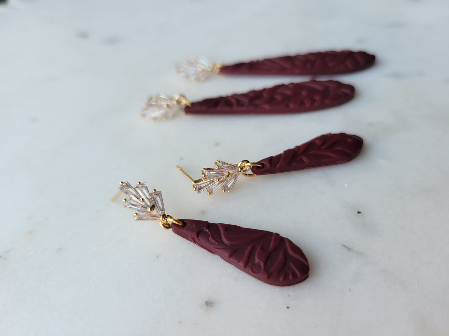 Freya in Lace Clay Earrings : Multiple Colors Available