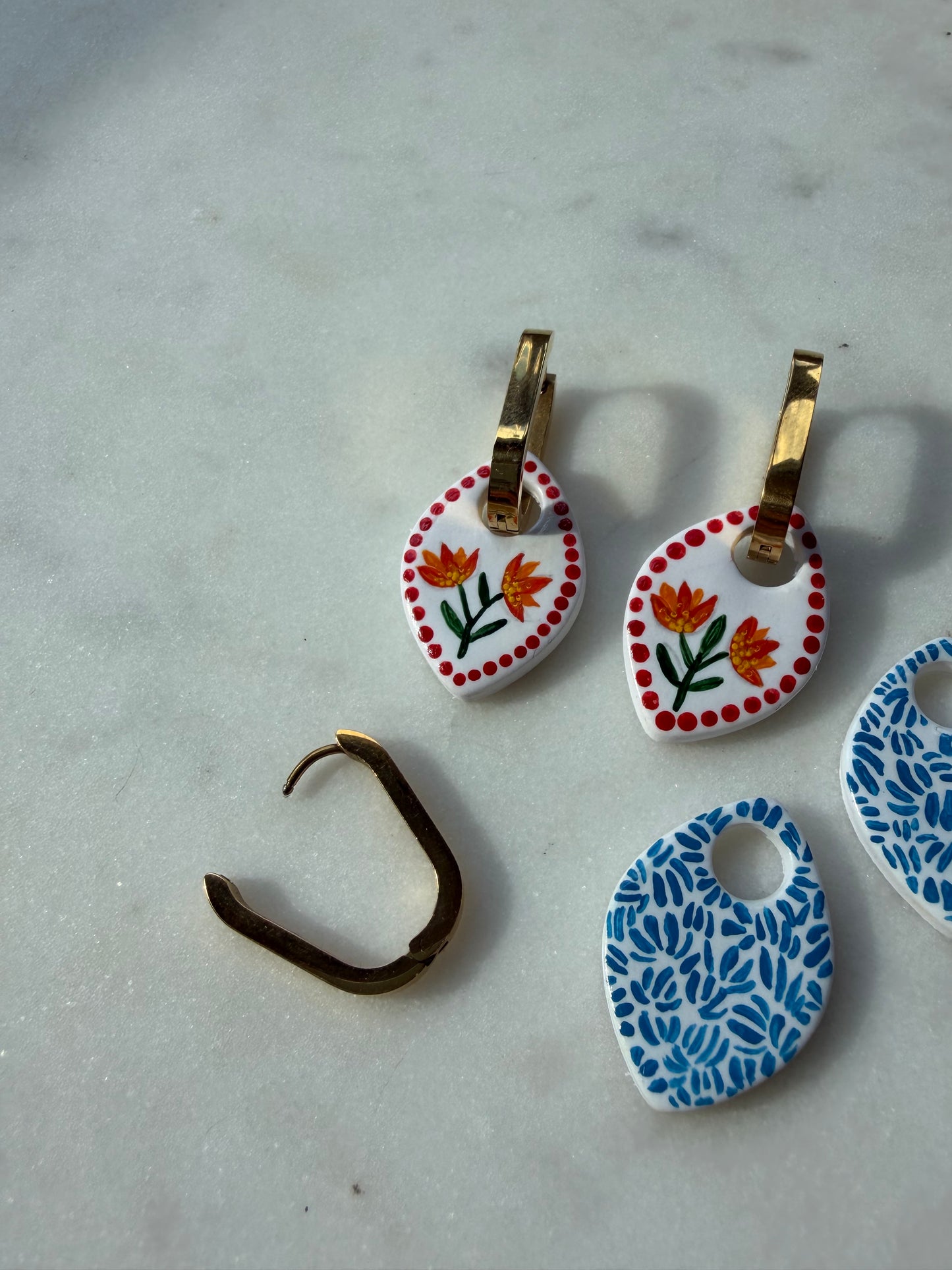 Limited Edition Delta : Hand Painted Interchangeable Earrings