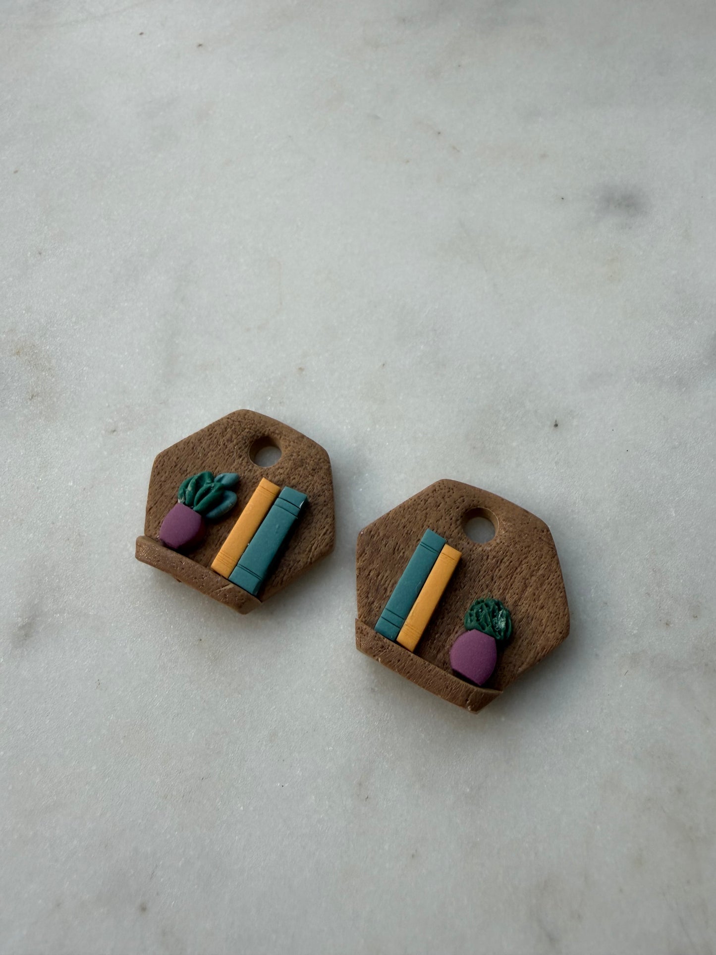 Wood Bookshelf & Plants : Delta Charms