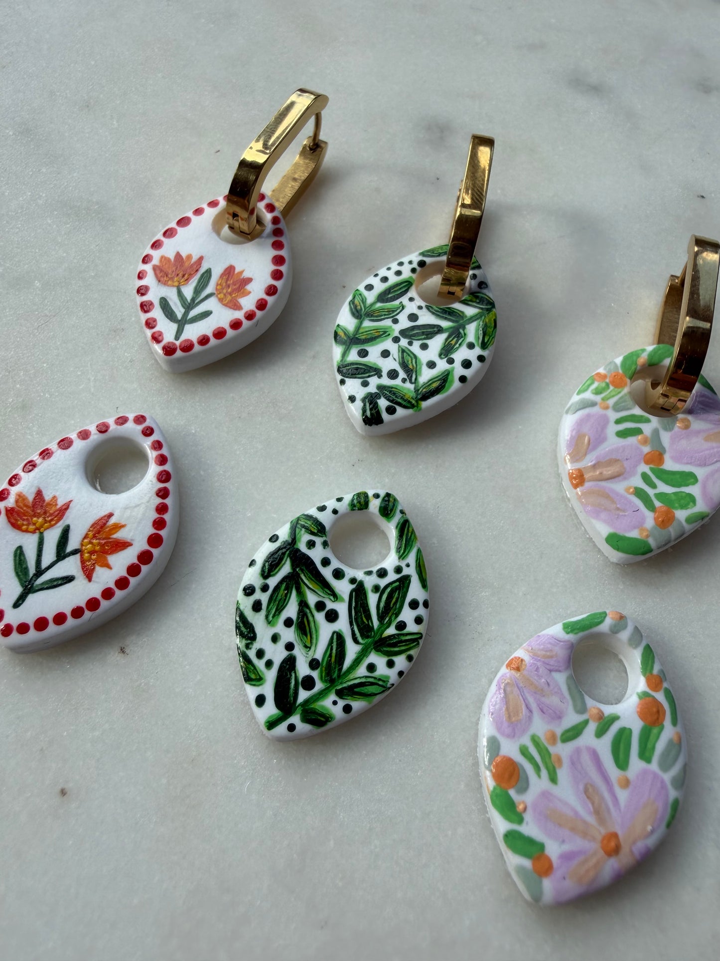 Limited Edition Delta : Hand Painted Interchangeable Earrings