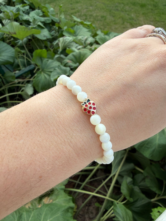 Strawberry & Mother of Pearl Bracelet