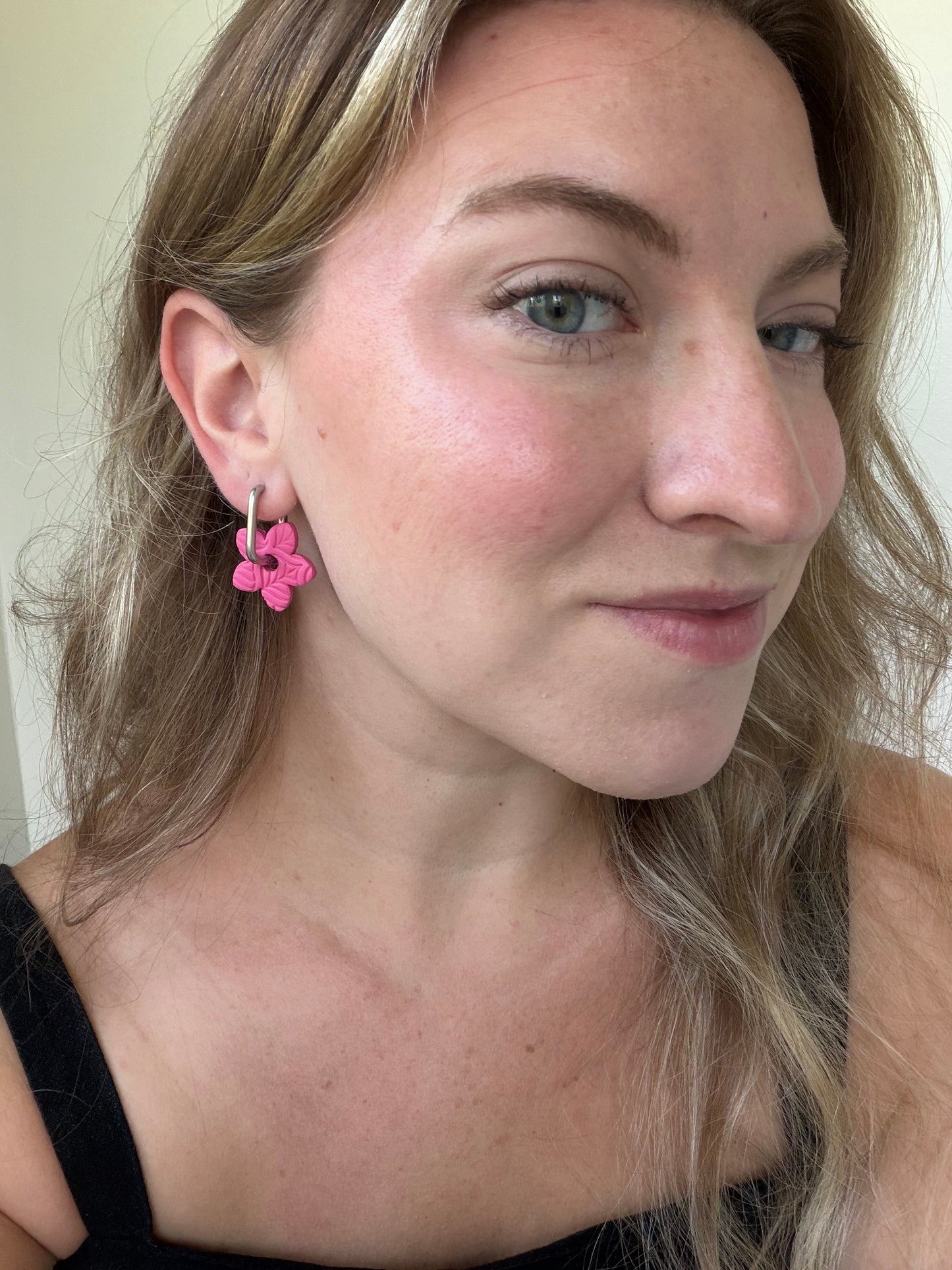 Delta : Rounded Rectangular (Style 2) Tarnish Resistant Hoops for Interchangeable Charms