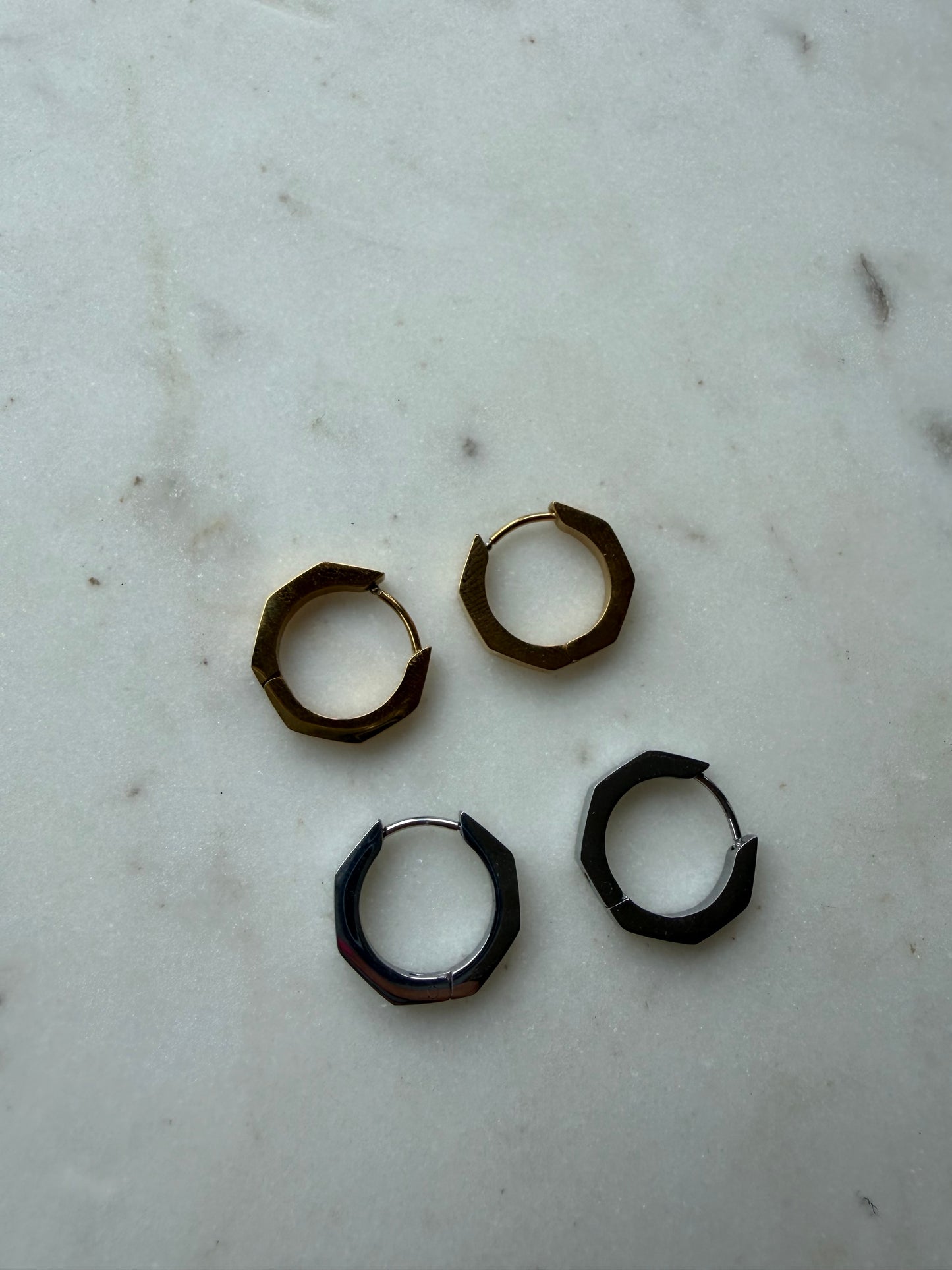 Delta : Hexagon (Style 4) Tarnish Resistant Hoops for Interchangeable Charms