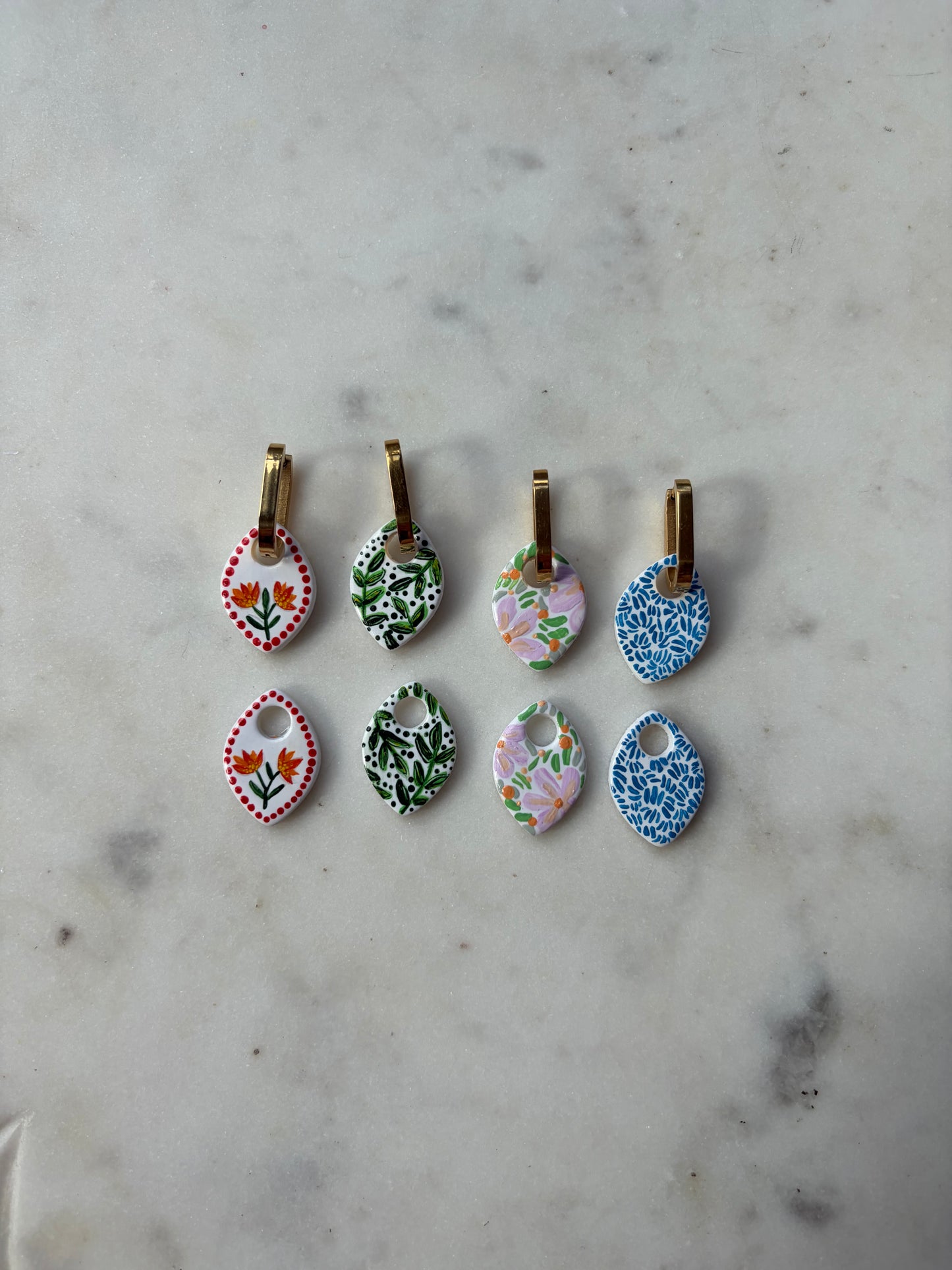 Limited Edition Delta : Hand Painted Interchangeable Earrings