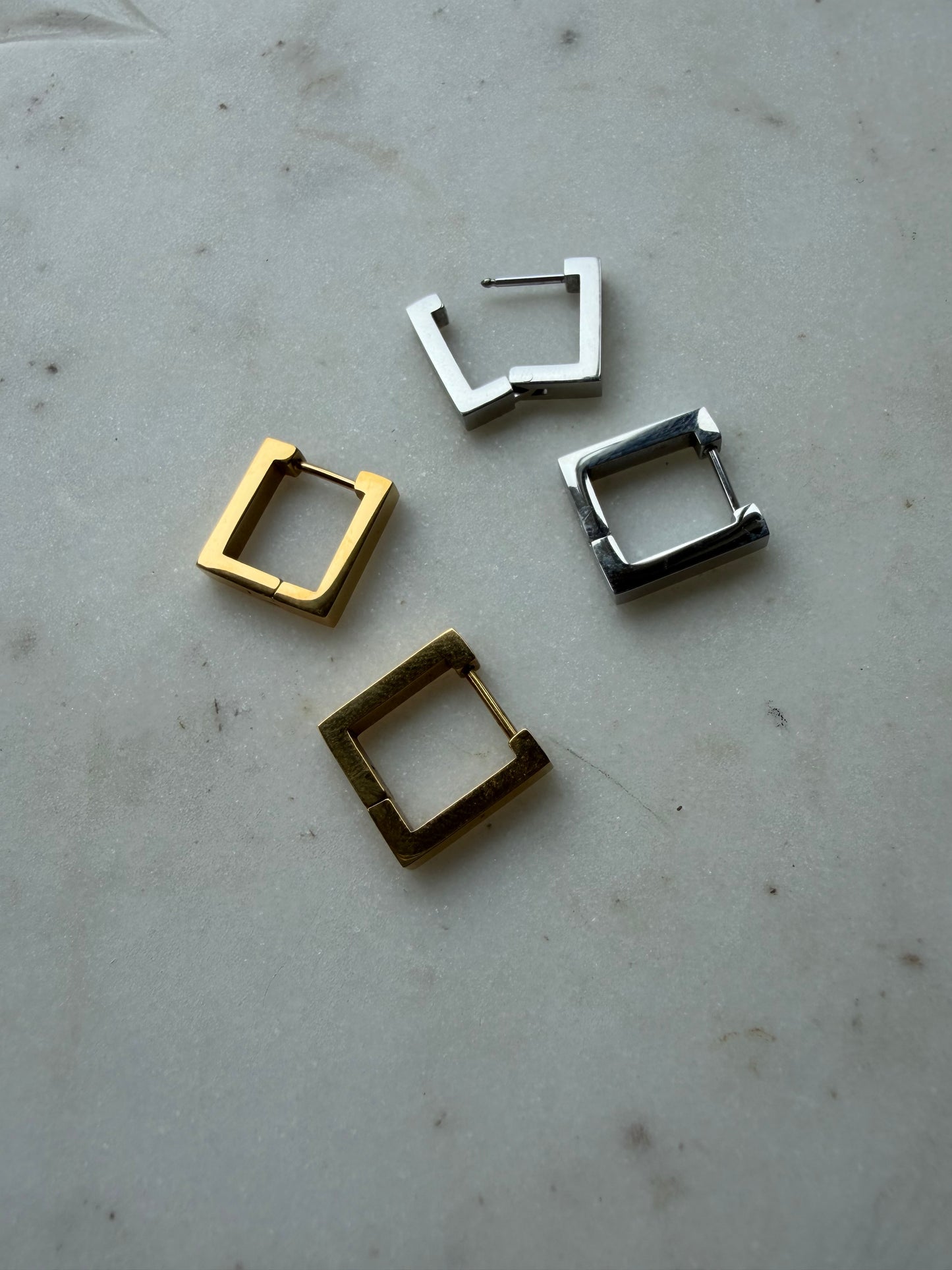 Stainless Square Hoops : Not Compatible with all Delta Charms