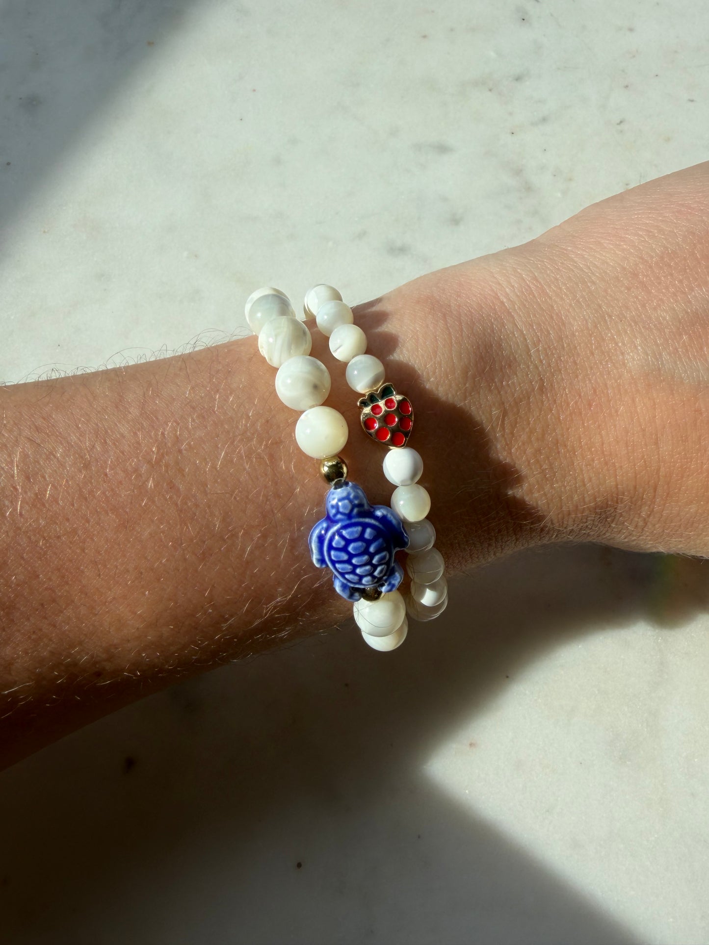 Strawberry & Mother of Pearl Bracelet