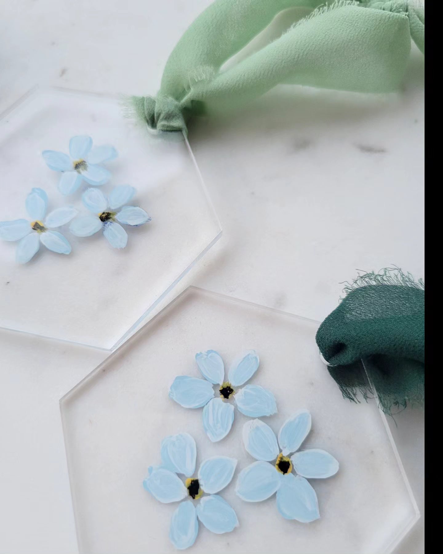 Forget-Me-Not Ornament: Handpainted