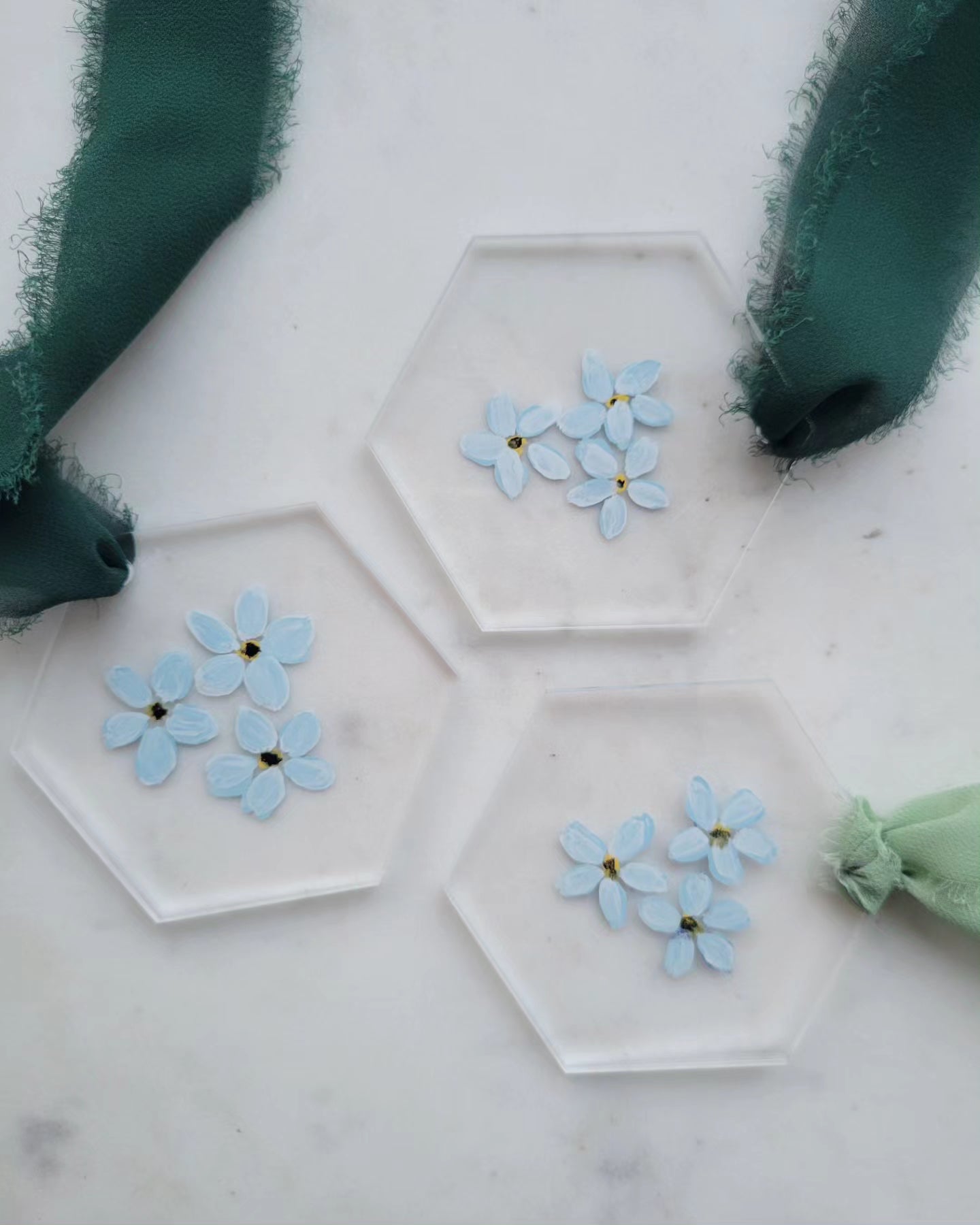 Forget-Me-Not Ornament: Handpainted