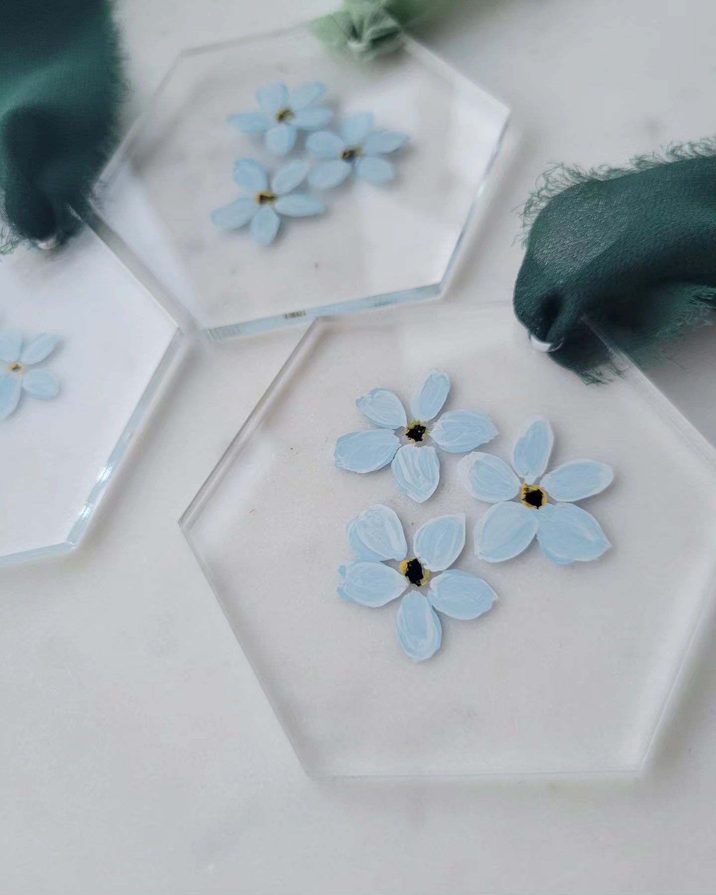 Forget-Me-Not Ornament: Handpainted