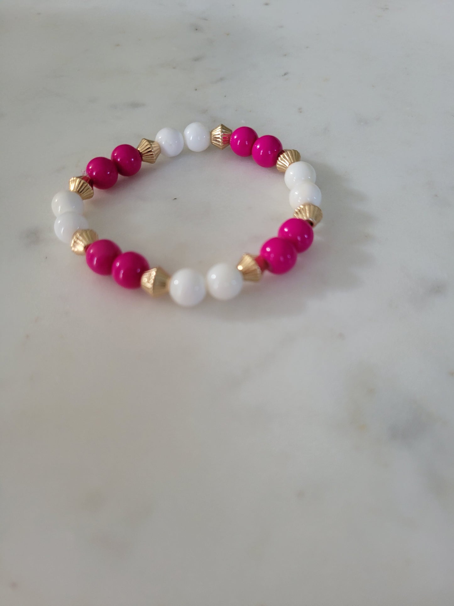 Pink Stack Beaded Bracelets [Stretchy]