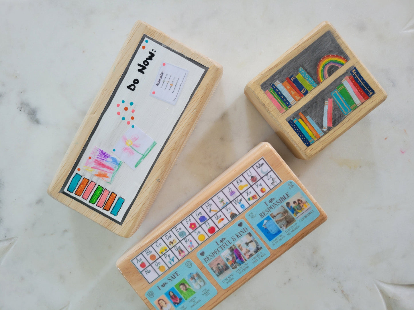 Classroom Wood Block Set : Handpainted