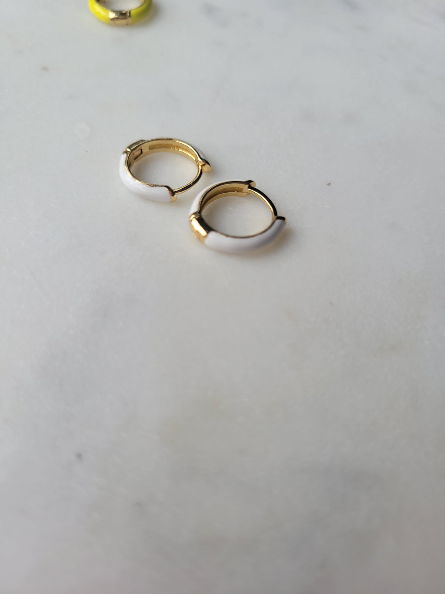 Colorful Gold Hoop Huggies