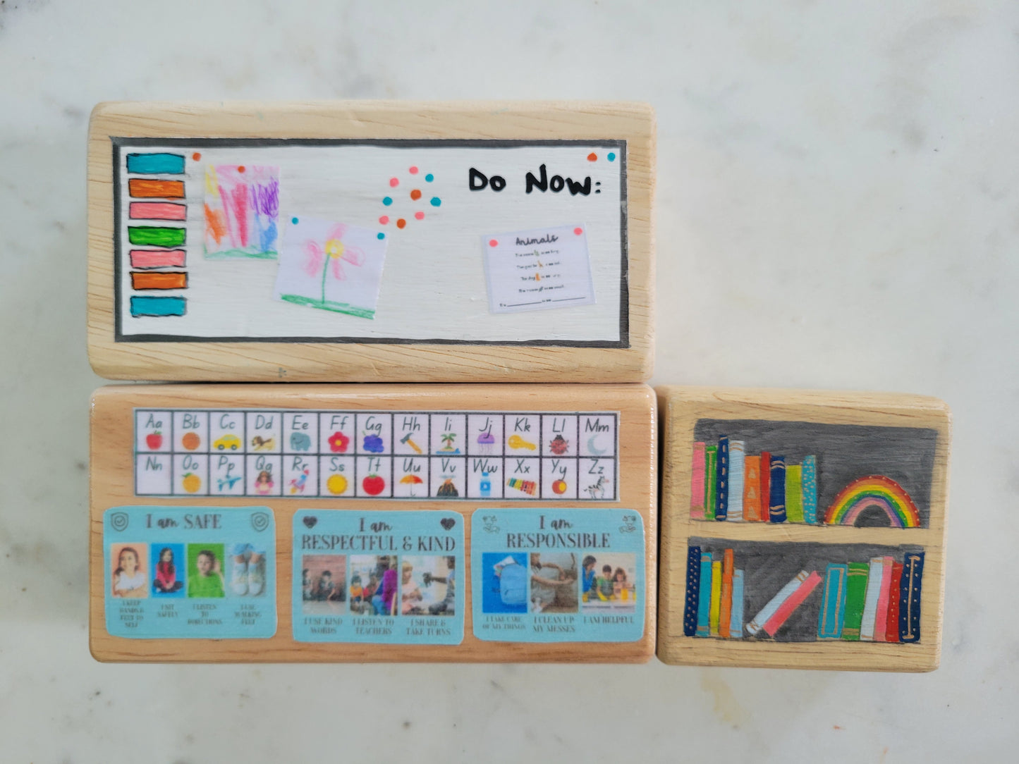 Classroom Wood Block Set : Handpainted