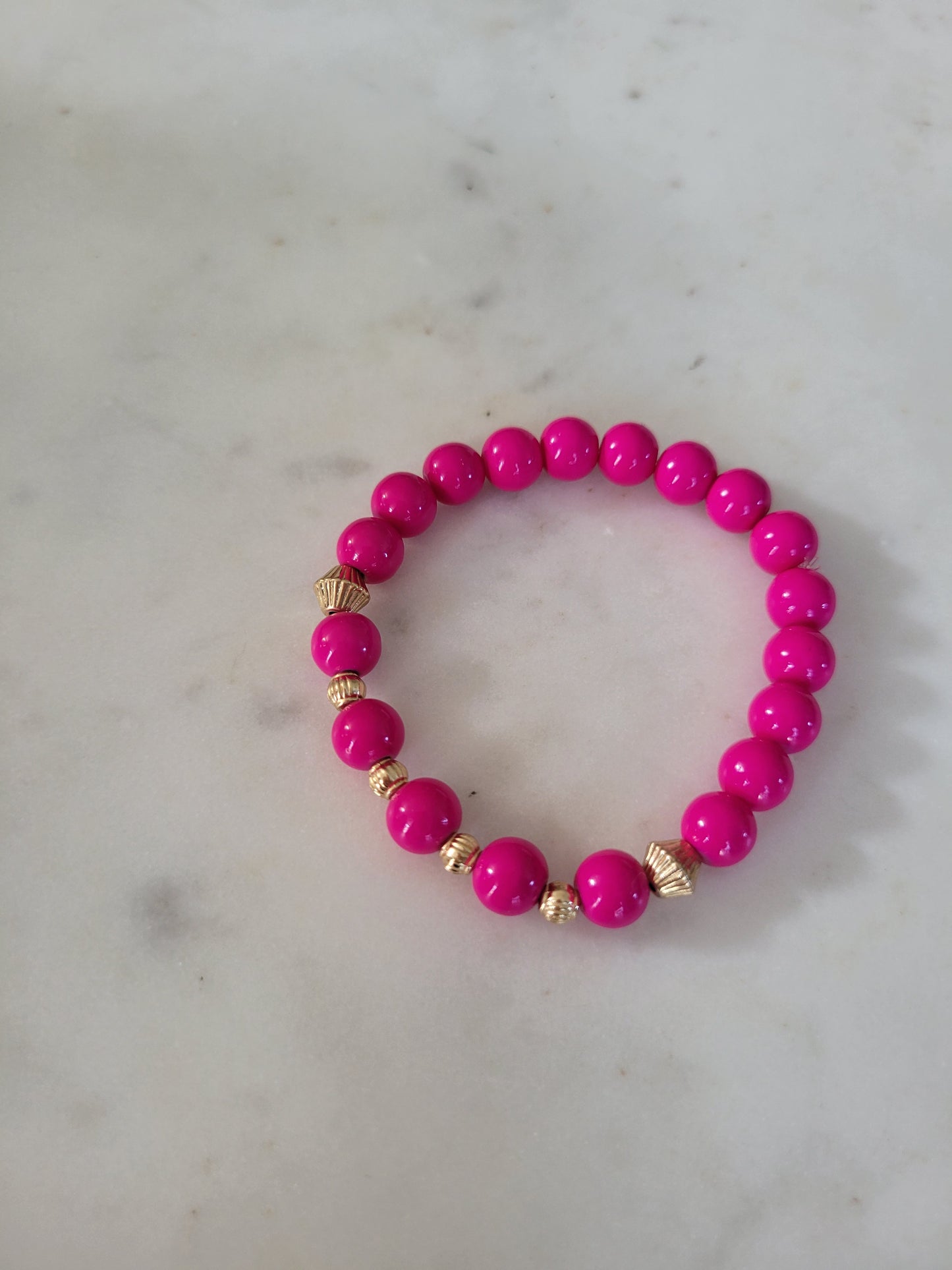 Pink Stack Beaded Bracelets [Stretchy]