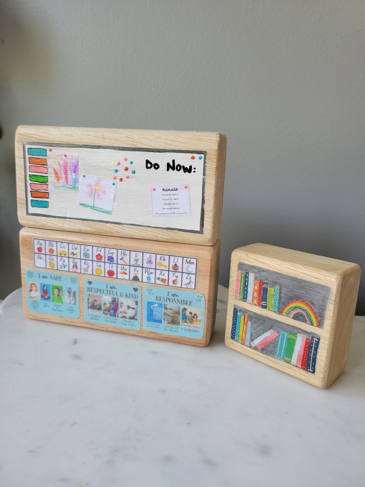Classroom Wood Block Set : Handpainted