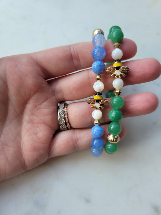Bee & Jade Beaded Bracelet