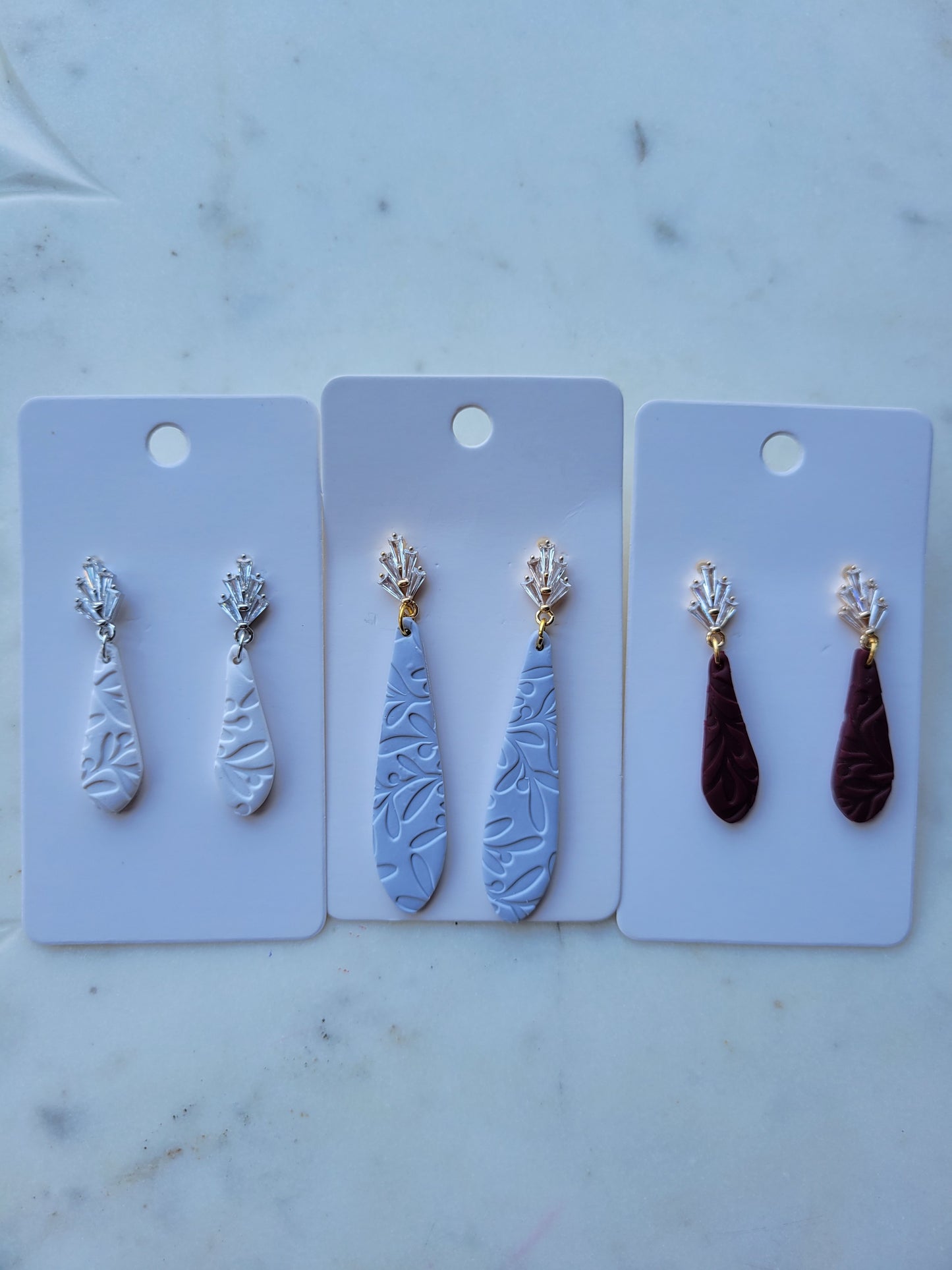 Freya in Lace Clay Earrings : Multiple Colors Available