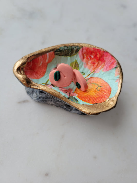 Oyster Shell Trinket Dish: Floral & Citrus [Double Shell]