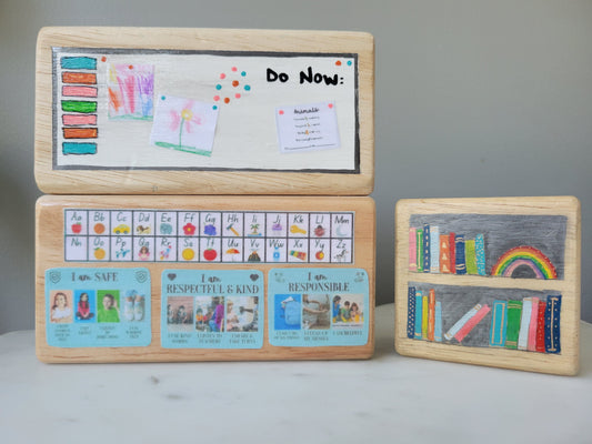Classroom Wood Block Set : Handpainted
