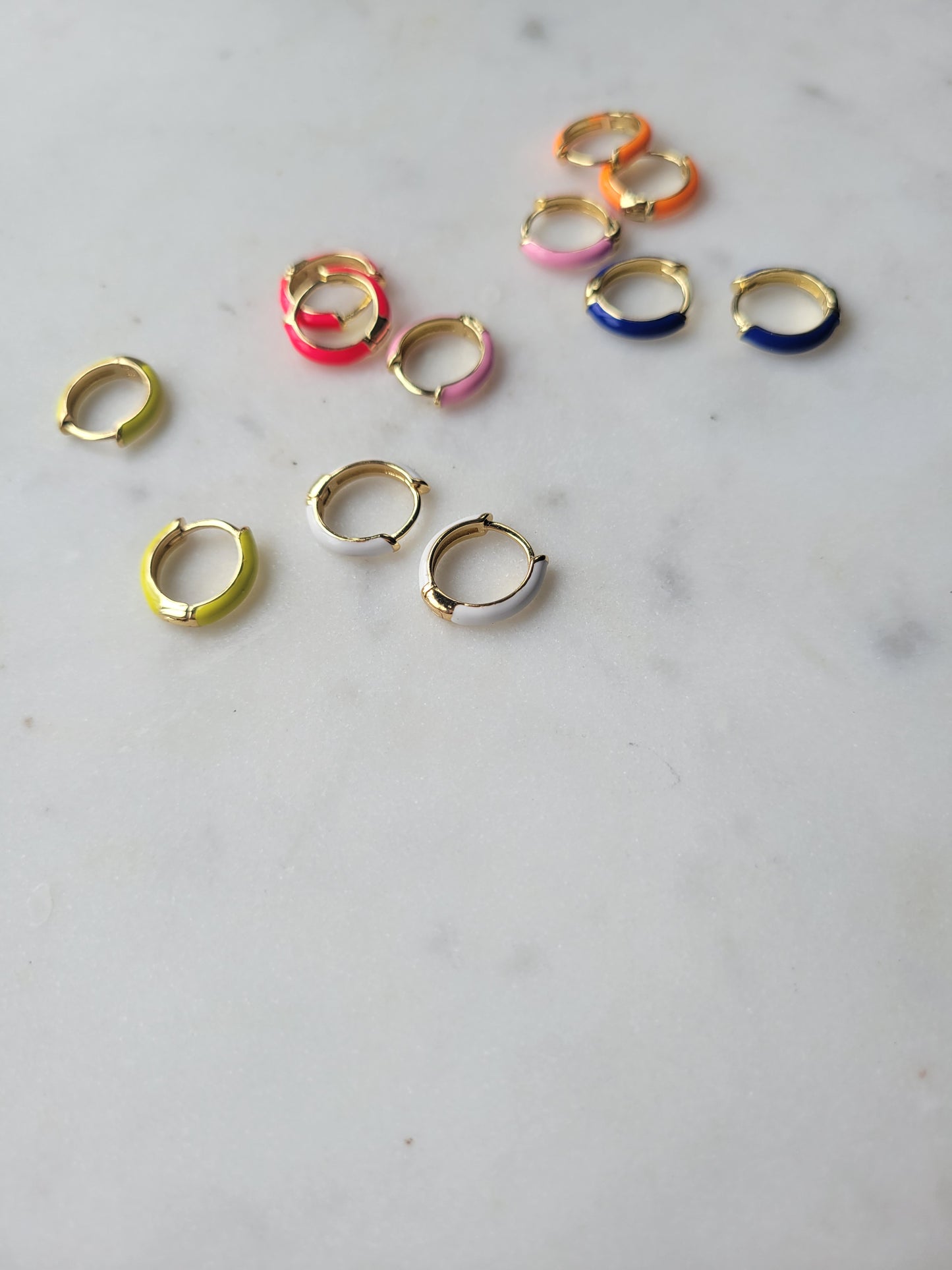 Colorful Gold Hoop Huggies