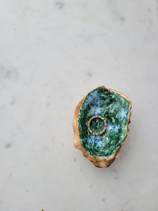 Forget-Me-Nots: Double Oyster Shell Catch-All Dish