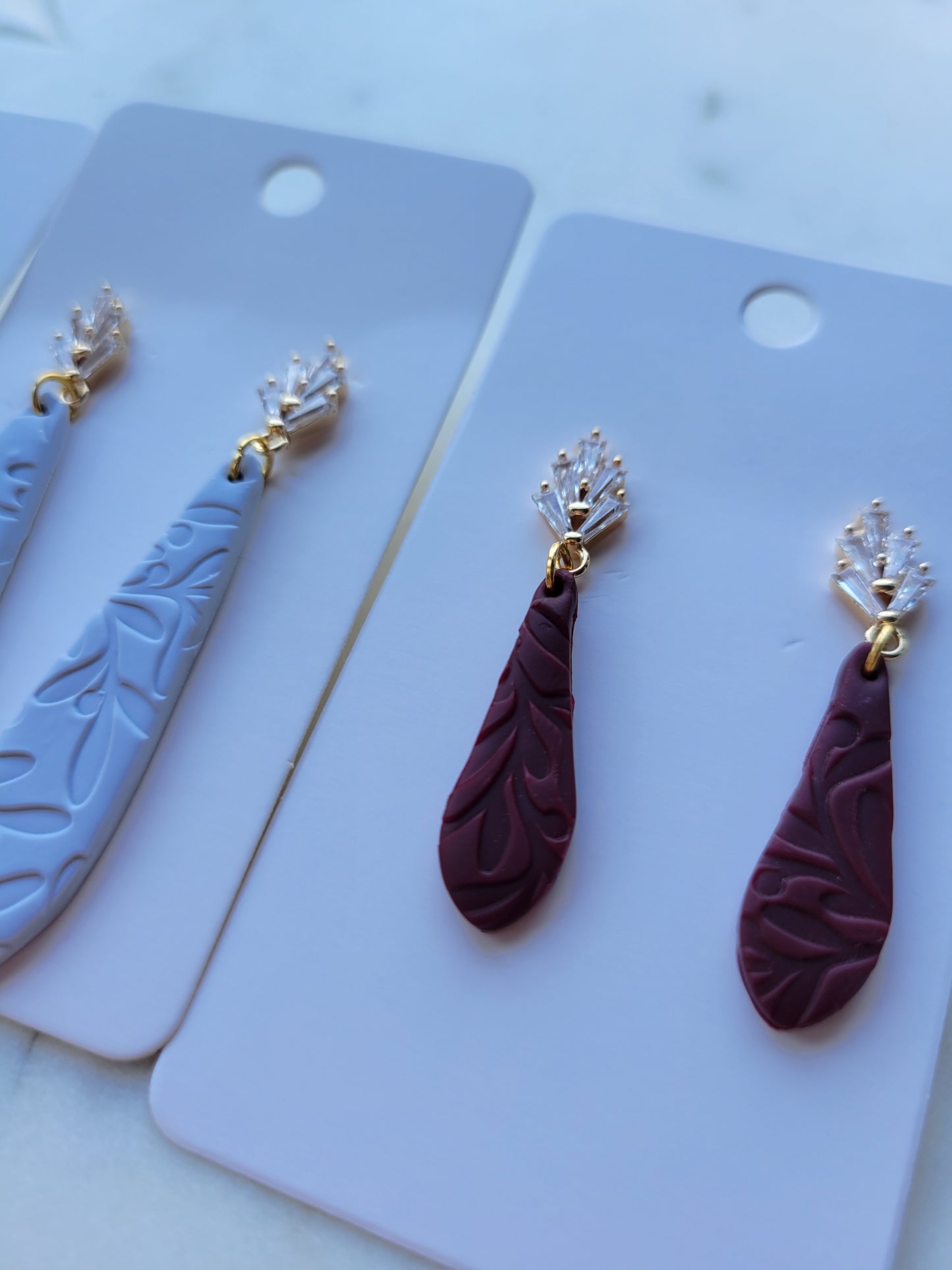 Freya in Lace Clay Earrings : Multiple Colors Available