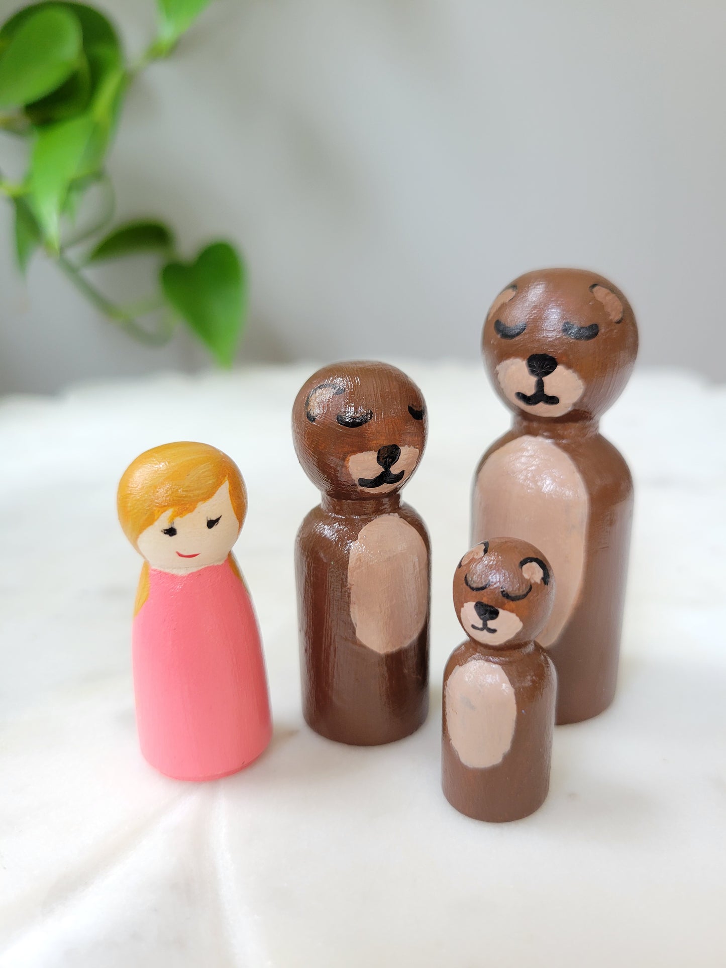 Goldilocks and the Three Bears Peg Doll Set