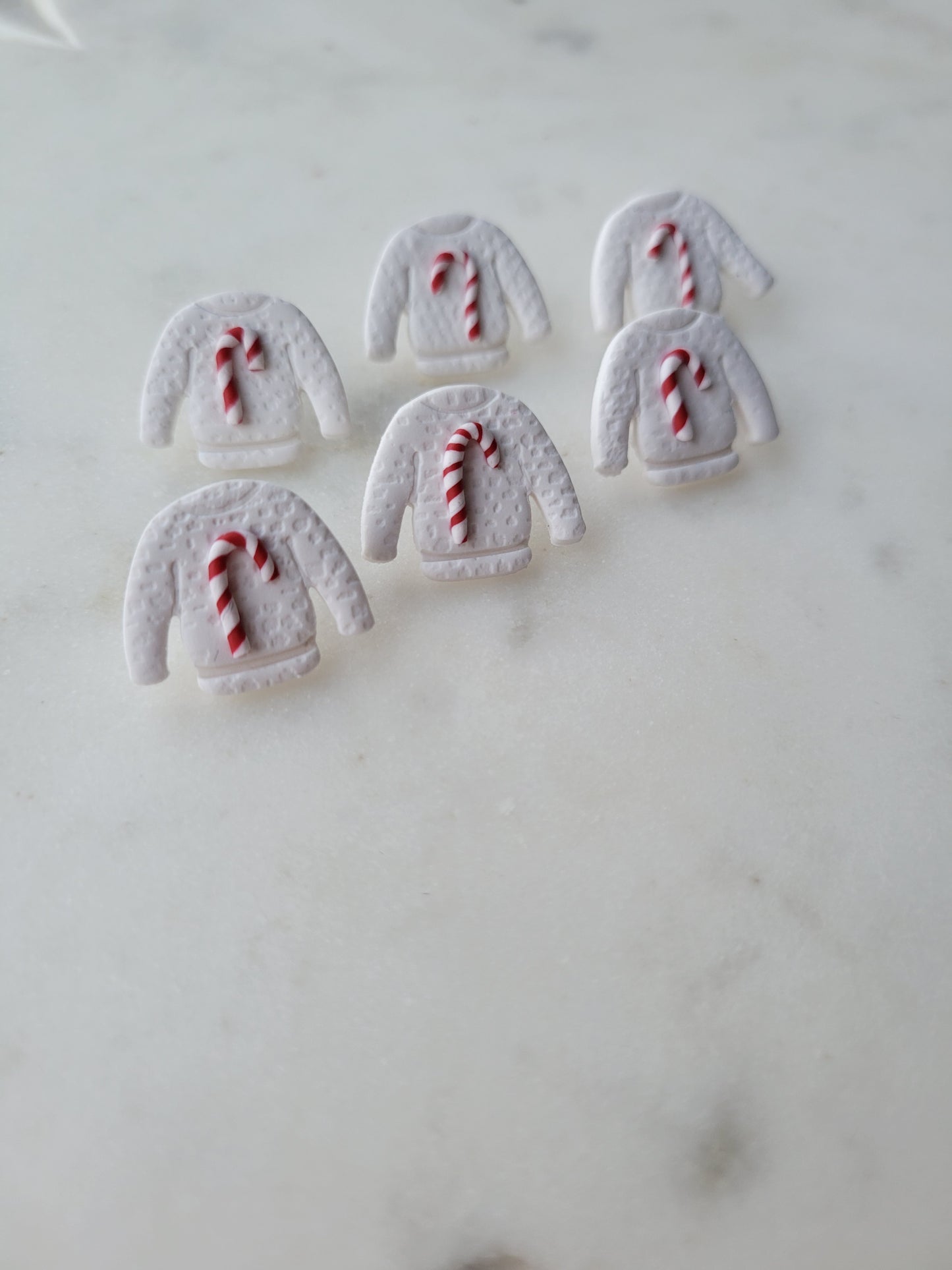 Candy Cane Sweater Statement Studs