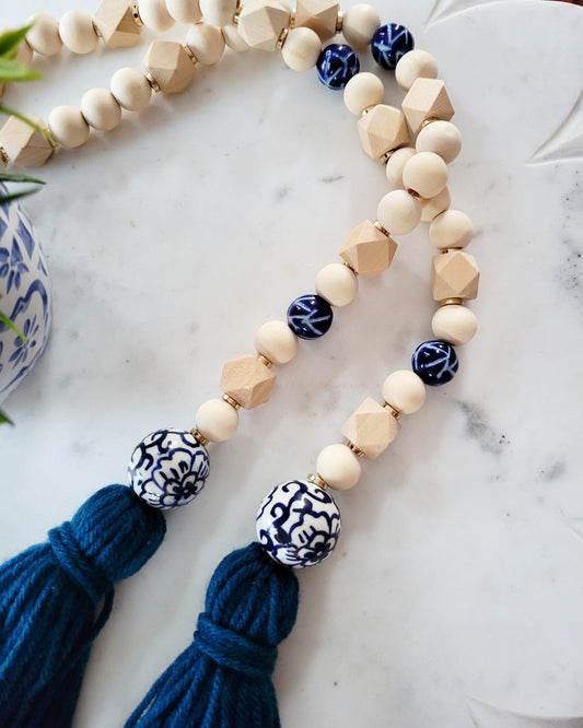 Blue + White Porcelain Table Beads